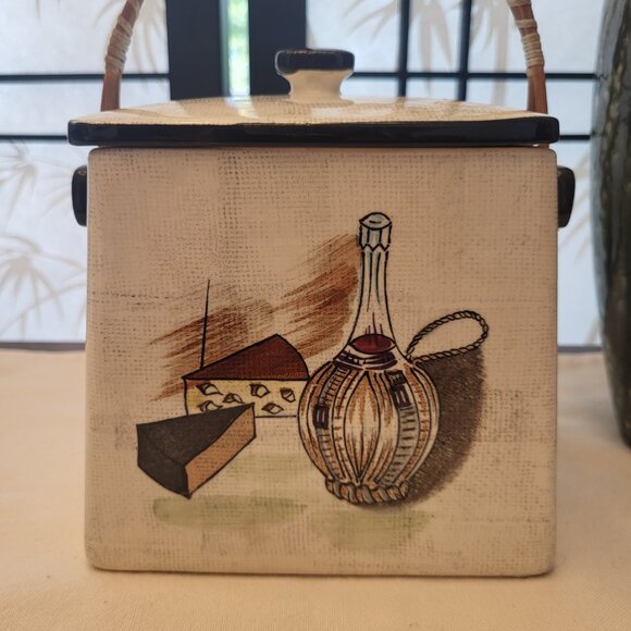 Rare! 50s Capri by Royal Sealy Biscuit Jar Coffee Pod Canister - Picture 2 of 8